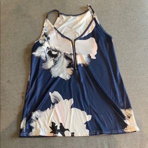 Blue flower tank size L
